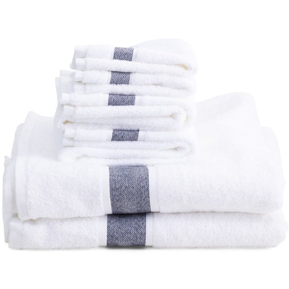 BROOKS BROTHERS Made In Turkey 6pc Turkish Cotton Bath Set - Picture 1 of 1